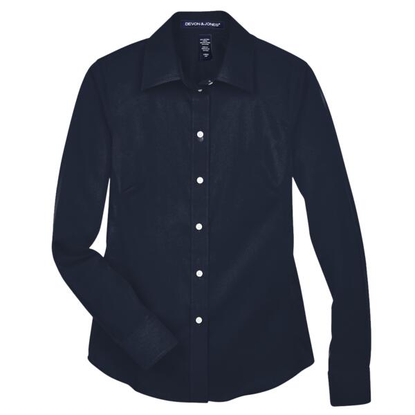 Women's Crown Collection® Solid Stretch Twill Woven Dress Shirt Thumbnail