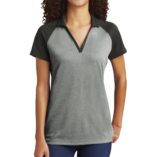 Women's PosiCharge ® RacerMesh ® Raglan Heather Block Polo Thumbnail