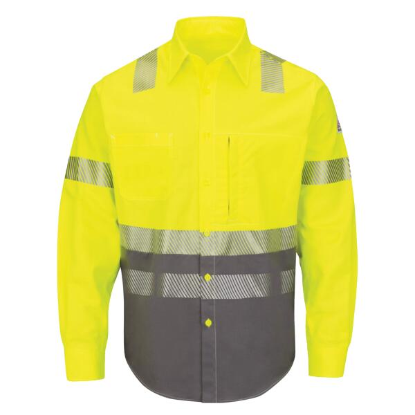 Men's Hi-Visibility Color Block Uniform Shirt - EXCEL FR® ComforTouch® - 7 oz. Thumbnail